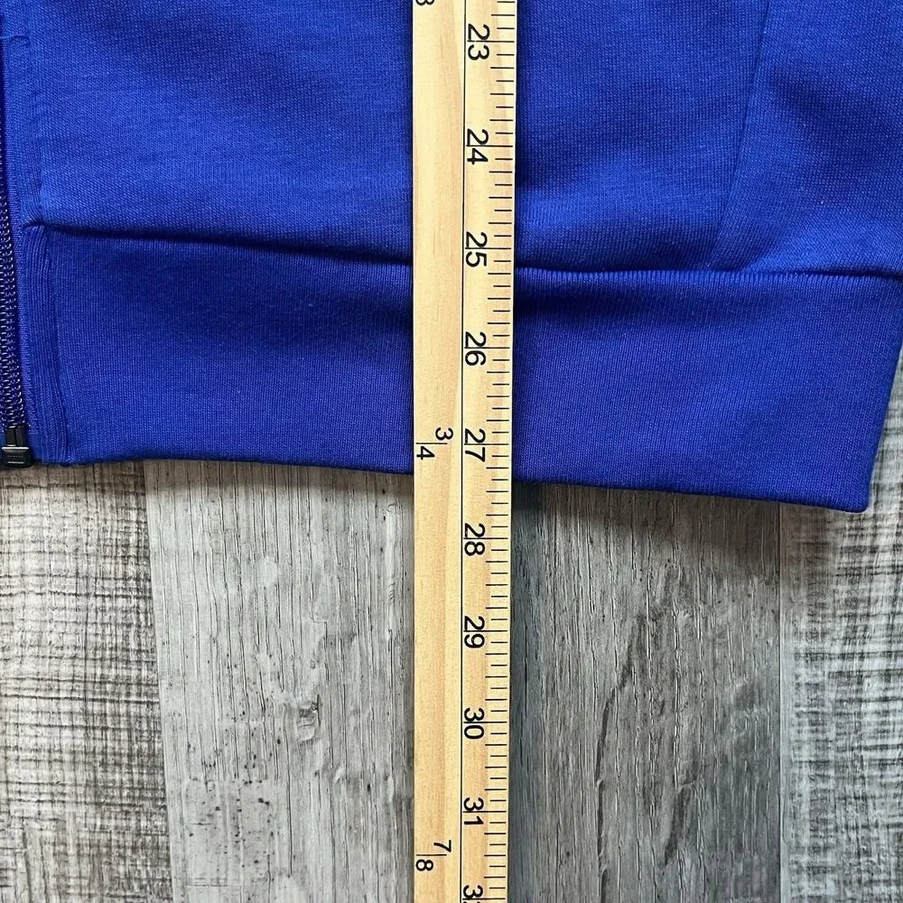 NWT Adidas Essentials French Terry 3-Stripes Full-Zip Hoodie Royal Blue Sz Small